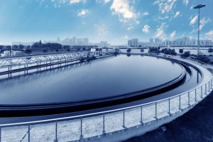 Modern urban wastewater treatment plant.